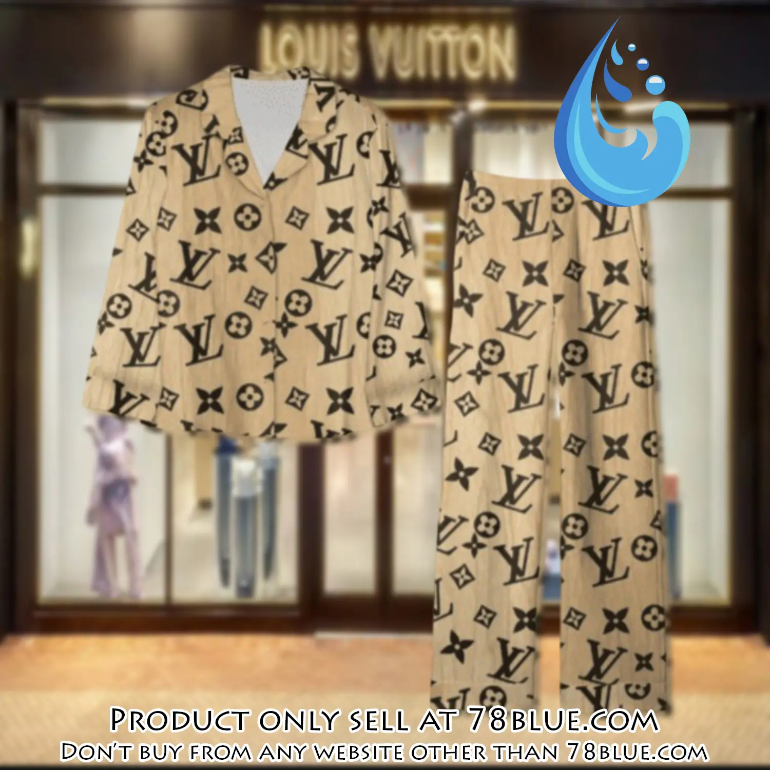 Trending luxury lv satin pajama set pjs1102 78b2020770